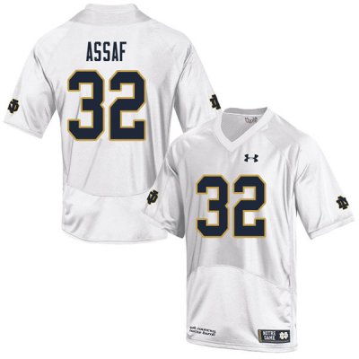 Notre Dame Fighting Irish Men's Mick Assaf #32 White Under Armour Authentic Stitched College NCAA Football Jersey FHL2499BK